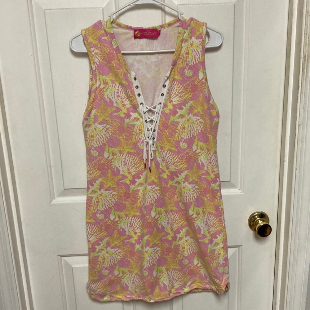 Macbeth Collection Pink and Yellow Dress